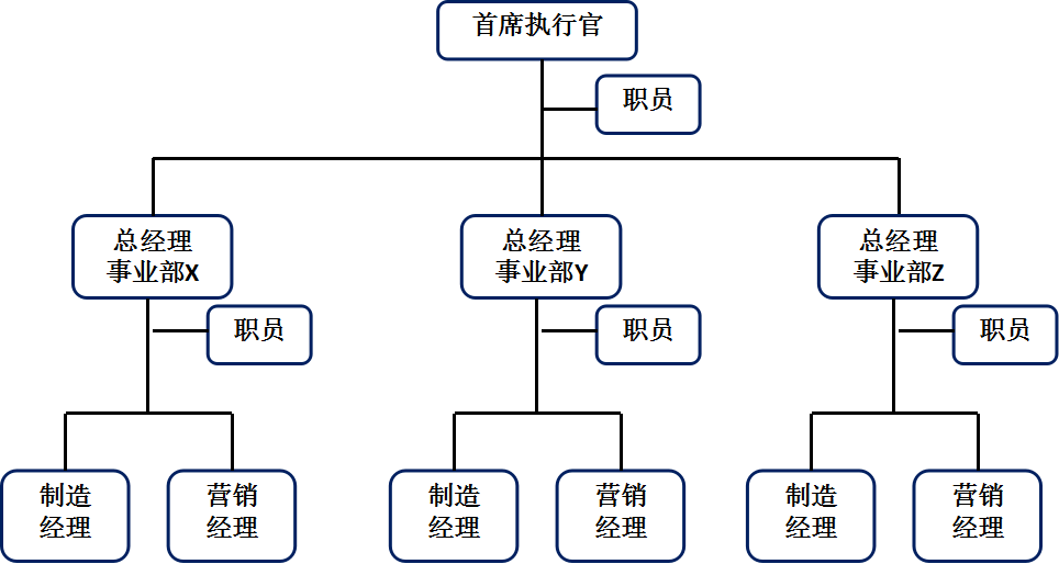 事業(yè)部組織結(jié)構(gòu)示意圖